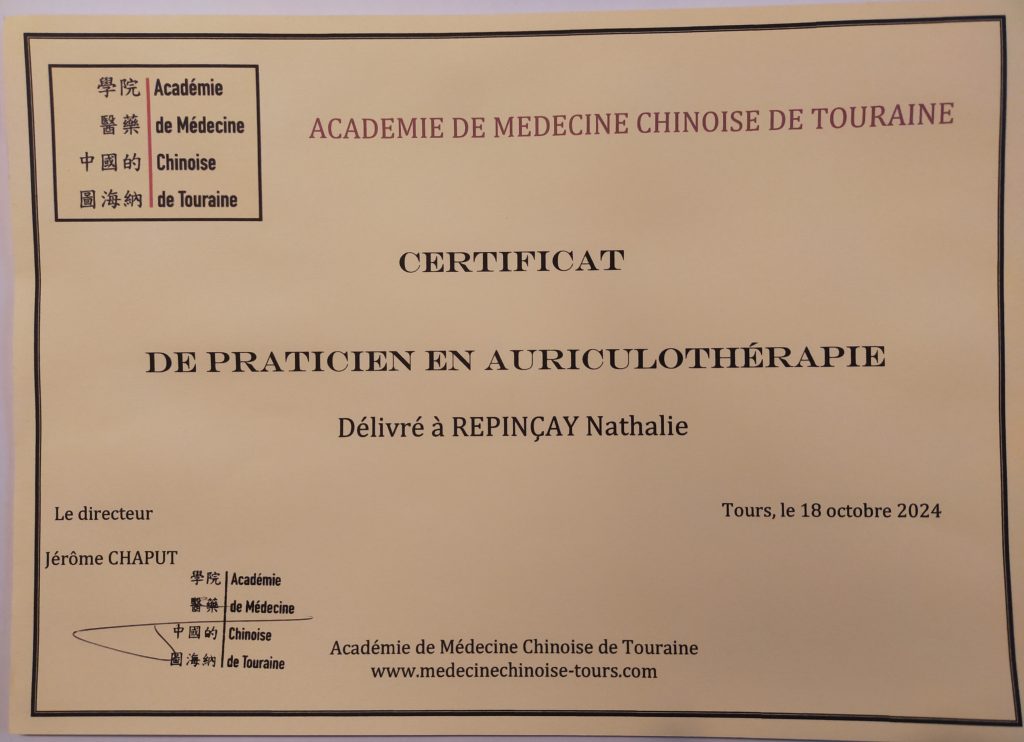 diplome praticien en auriculothérapie